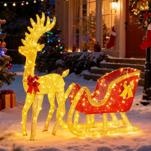 Set slitta babbo natale renna - babbo,